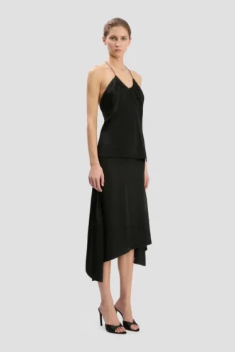 Gerafftes Cami-Top in Schwarz Gerafftes Cami-Top in Schwarz