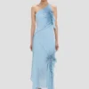 Gesmoktes Neckholder-Kleid in Ionian Blue Gesmoktes Neckholder-Kleid in Ionian Blue