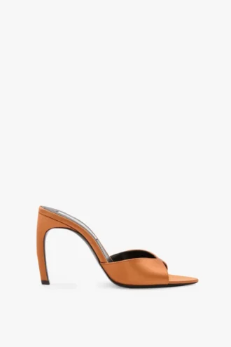 Harlow Mule 100 aus bronzefarbenem Satin Harlow Mule 100 aus bronzefarbenem Satin