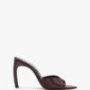 Harlow Mule 100 aus kastanienbraunem Satin
