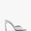 Harlow Mule 100 aus magnesiumfarbenem Satin Harlow Mule 100 aus magnesiumfarbenem Satin