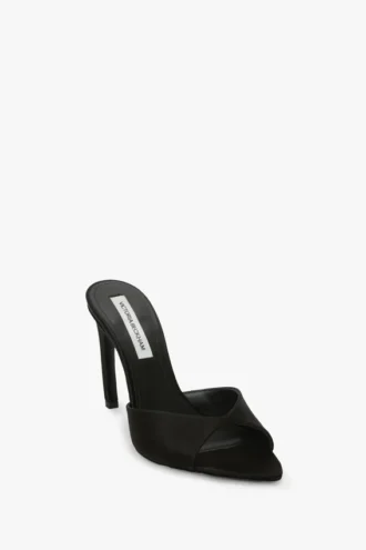 Harlow Mule 100 aus schwarzem Satin