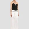 Hose mit geradem Bein und Umschlag in Off-White Hose mit geradem Bein und Umschlag in Off-White