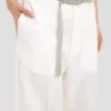Hose mit geradem Bein und Umschlag in Off-White Hose mit geradem Bein und Umschlag in Off-White