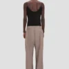 Hose mit plissiertem Bund in Limestone