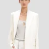 Jacke mit abnehmbarem Revers in Off-White