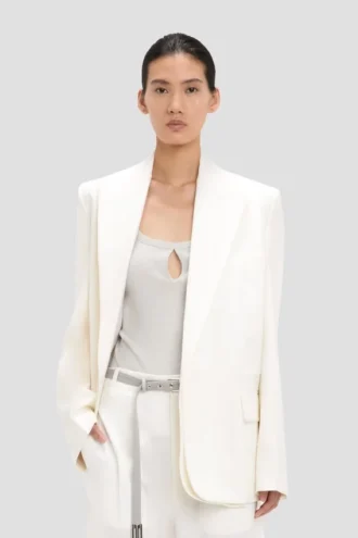 Jacke mit abnehmbarem Revers in Off-White