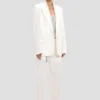 Jacke mit abnehmbarem Revers in Off-White