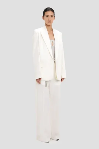 Jacke mit abnehmbarem Revers in Off-White