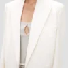 Jacke mit abnehmbarem Revers in Off-White
