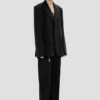 Jacke mit fallendem Revers in Schwarz