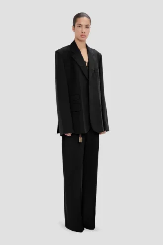 Jacke mit fallendem Revers in Schwarz