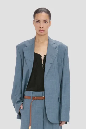 Jacke mit fallendem Revers in Wolkenblau