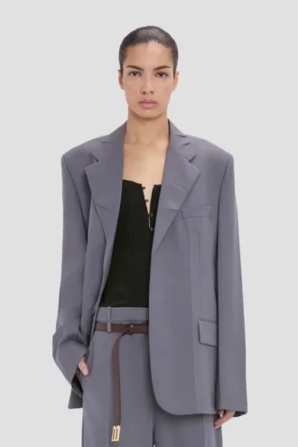 Jacke mit gekerbtem Revers in Flint
