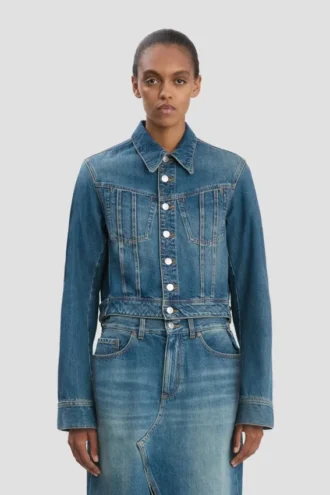Jeansjacke in mittelblauer Waschung