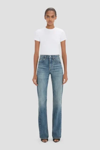 Julia Stretch-Jeans in Used-Blue-Waschung