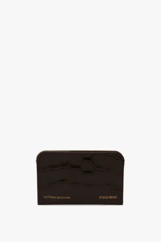 Kartenetui „Envelope“ aus espressofarbenem Leder mit Krokodilprägung Kartenetui „Envelope“ aus espressofarbenem Leder mit Krokodilprägung