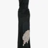 Ketten-Halterkleid mit dunkelblauem Blumenmuster Ketten-Halterkleid mit dunkelblauem Blumenmuster