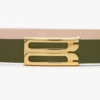 Klassischer Dorian-Gürtel aus glattem Leder in Khaki