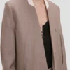 Kragenlose Jacke in Limestone