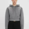 Kroppter, strukturierter Hoodie in Grau meliert Kroppter, strukturierter Hoodie in Grau meliert