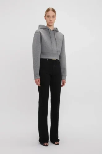 Kroppter, strukturierter Hoodie in Grau meliert