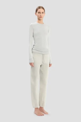 Langarm-T-Shirt in Grau meliert