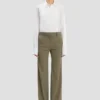 Maßgeschneiderte Hose mit geradem Bein in Salbei-Melange Maßgeschneiderte Hose mit geradem Bein in Salbei-Melange