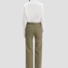 Maßgeschneiderte Hose mit geradem Bein in Salbei-Melange Maßgeschneiderte Hose mit geradem Bein in Salbei-Melange