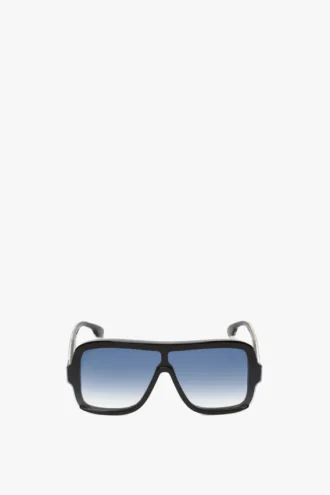 Mehrschichtige Masken-Sonnenbrille in schwarzem Farbverlauf