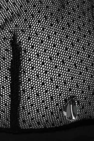 Mesh-BH mit Pailletten-Detail in Schwarz