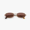 Metall-Sonnenbrille in Gold Honey Havana Metall-Sonnenbrille in Gold Honey Havana