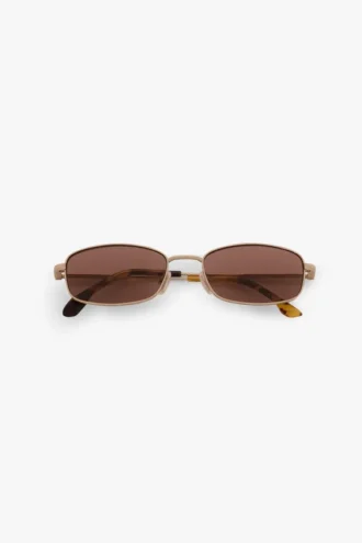 Metall-Sonnenbrille in Gold Honey Havana Metall-Sonnenbrille in Gold Honey Havana