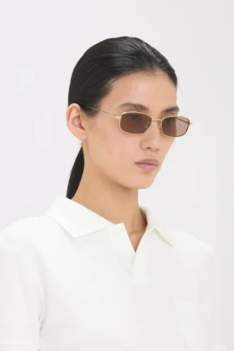 Metall-Sonnenbrille in Gold Honey Havana Metall-Sonnenbrille in Gold Honey Havana