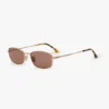 Metall-Sonnenbrille in Gold Honey Havana Metall-Sonnenbrille in Gold Honey Havana