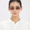 Metall-Sonnenbrille in Gold Honey Havana Metall-Sonnenbrille in Gold Honey Havana