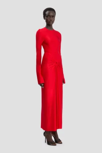 Midi-Kleid „Frances“ in Kardinalrot