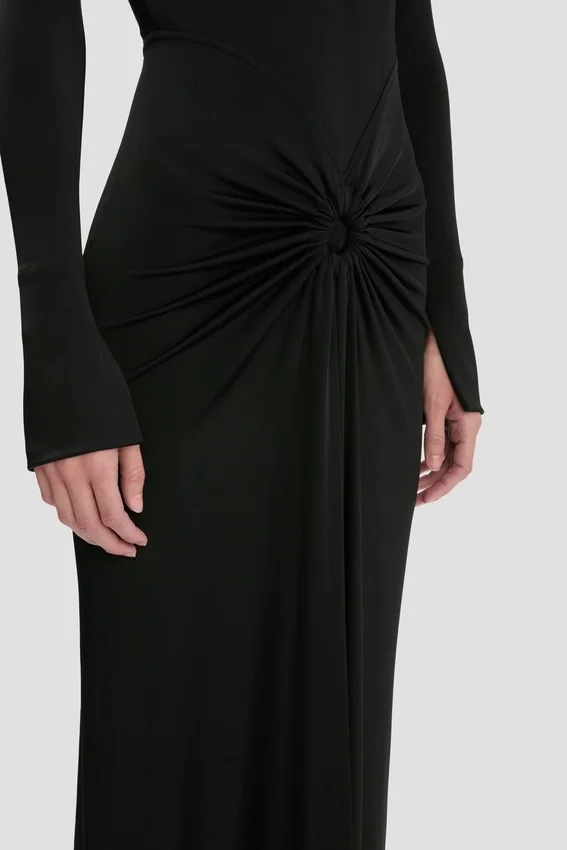 Midi-Kleid „Frances“ in Schwarz Midi-Kleid „Frances“ in Schwarz