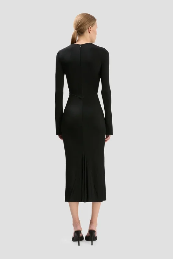 Midi-Kleid „Frances“ in Schwarz Midi-Kleid „Frances“ in Schwarz