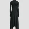 Midi-Kleid in Schwarz
