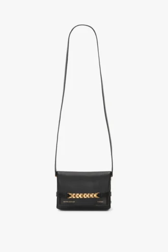 Mini-Kettenbeutel aus schwarzem Leder Mini-Kettenbeutel aus schwarzem Leder