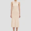Mira Midi-Kleid in Sandstone