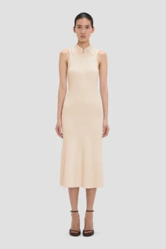 Mira Midi-Kleid in Sandstone