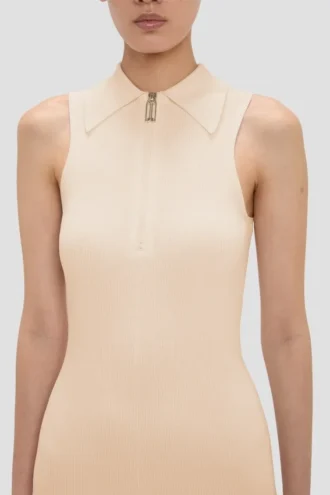 Mira Midi-Kleid in Sandstone