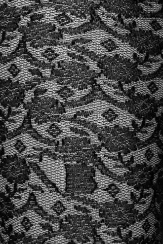 Monogramm-Spitzenstrumpfhose in Schwarz