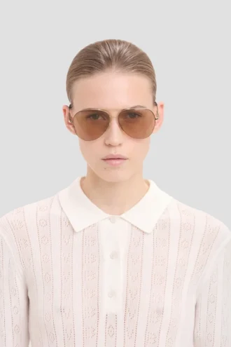 Pilotenbrille aus Metall in Gold-Blau