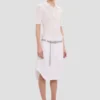 Polo-Shirt mit Rüschen in Weiß Polo-Shirt mit Rüschen in Weiß