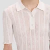 Polo-Shirt mit Rüschen in Weiß Polo-Shirt mit Rüschen in Weiß
