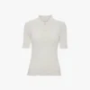 Polo-Shirt mit Rüschen in Weiß Polo-Shirt mit Rüschen in Weiß