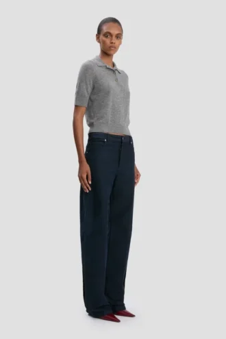 Polo-Top in Grau meliert Polo-Top in Grau meliert